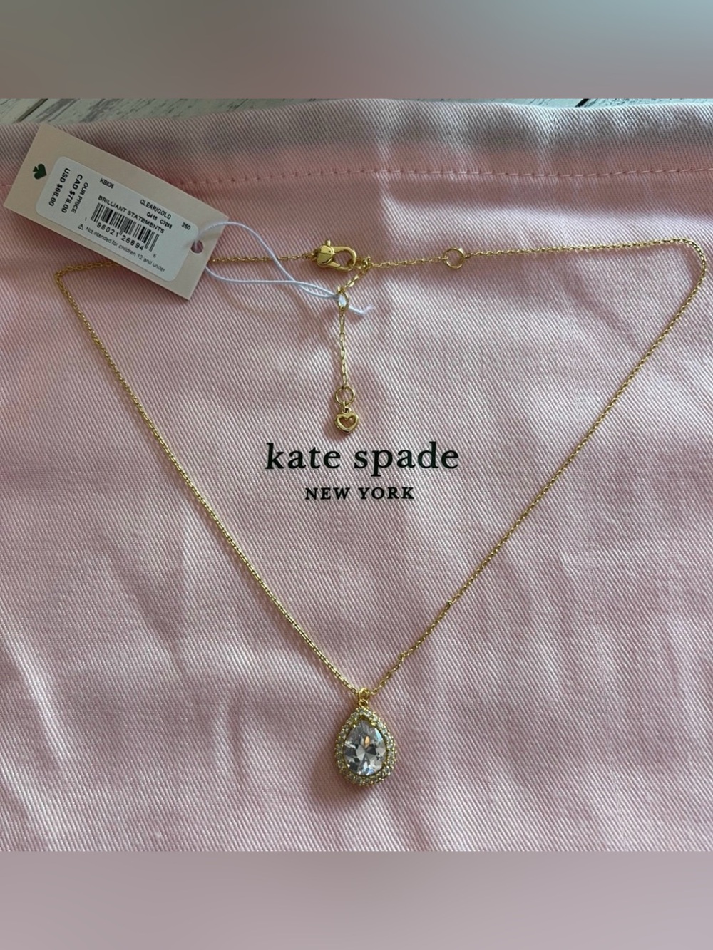 Kate Spade brilliant statement pave halo necklace in Gold nwt - Picture 4 of 5